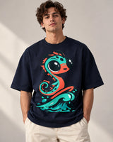 Sea Serpent Oversized French Terry T-Shirt #LittleVisitors