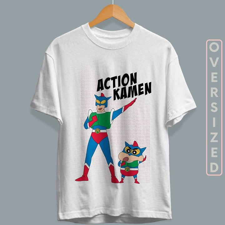 Action Kamen Unisex Oversized T-Shirt #Shinchan