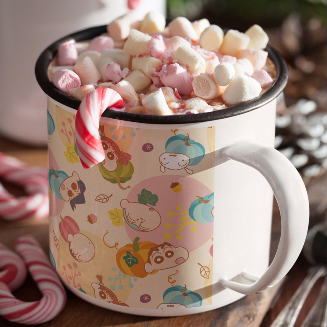 Autumn Day Pattern Enamel Mug #Shinchan