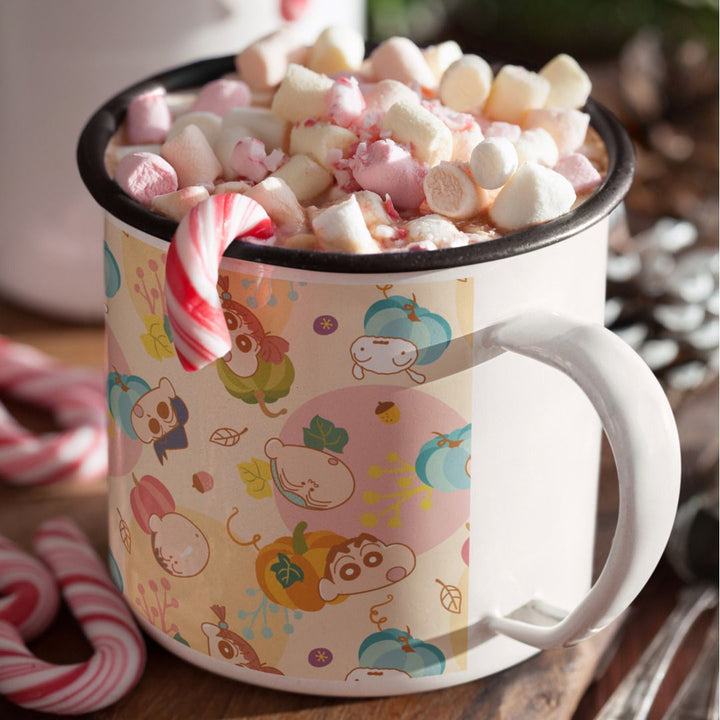 Autumn Day Pattern Enamel Mug #Shinchan