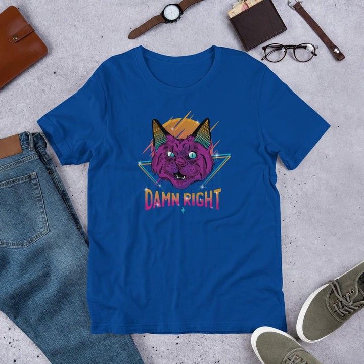 Neon Cat Half Sleeve T-Shirt