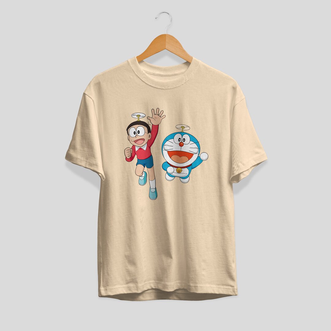 Fly Together Unisex Half Sleeve T-Shirt #Doraemon