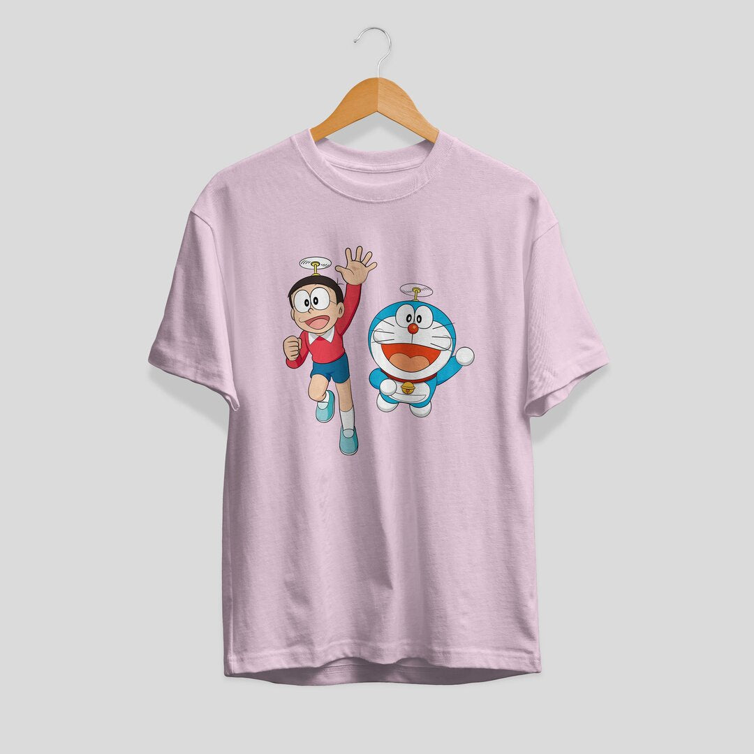 Fly Together Unisex Half Sleeve T-Shirt #Doraemon