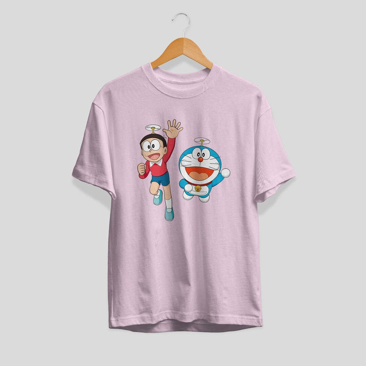 Fly Together Unisex Half Sleeve T-Shirt #Doraemon
