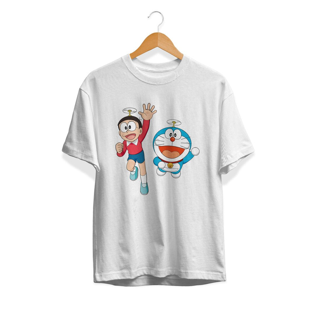 Fly Together Unisex Half Sleeve T-Shirt #Doraemon