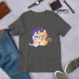 Nerd Cat Half Sleeve T-Shirt