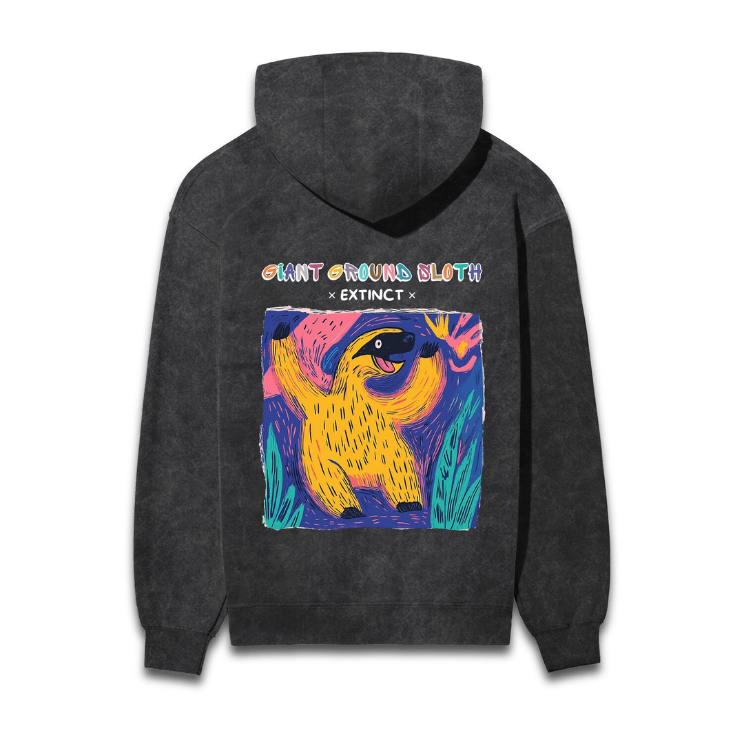 Giant Ground Sloth Acid Wash Hooded Sweatshirts #AncientArchives