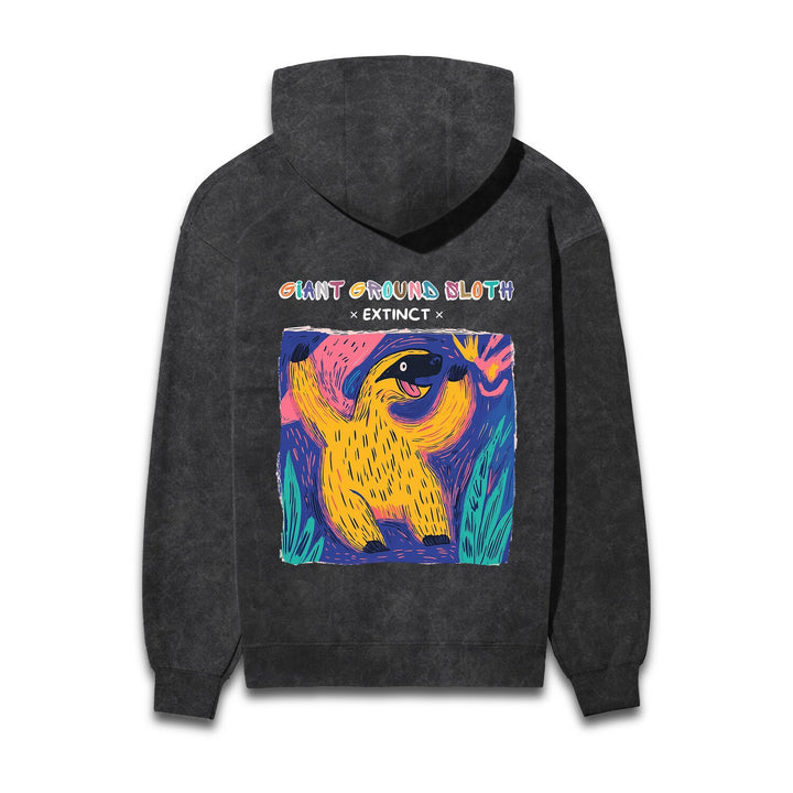 Giant Ground Sloth Acid Wash Hooded Sweatshirts #AncientArchives