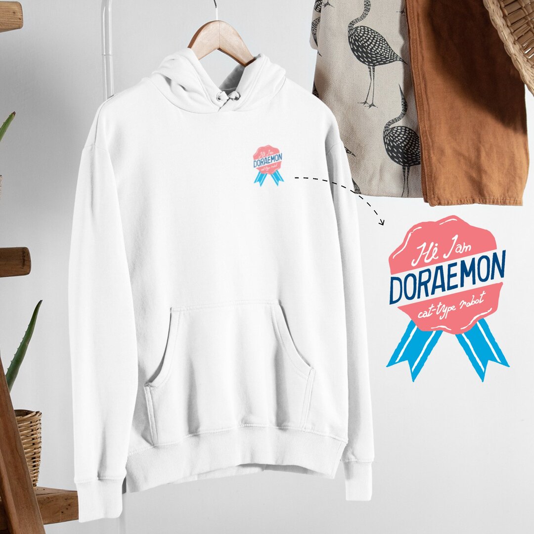 I am Doraemon Unisex Hooded Sweatshirt #Doraemon #Pocket-design
