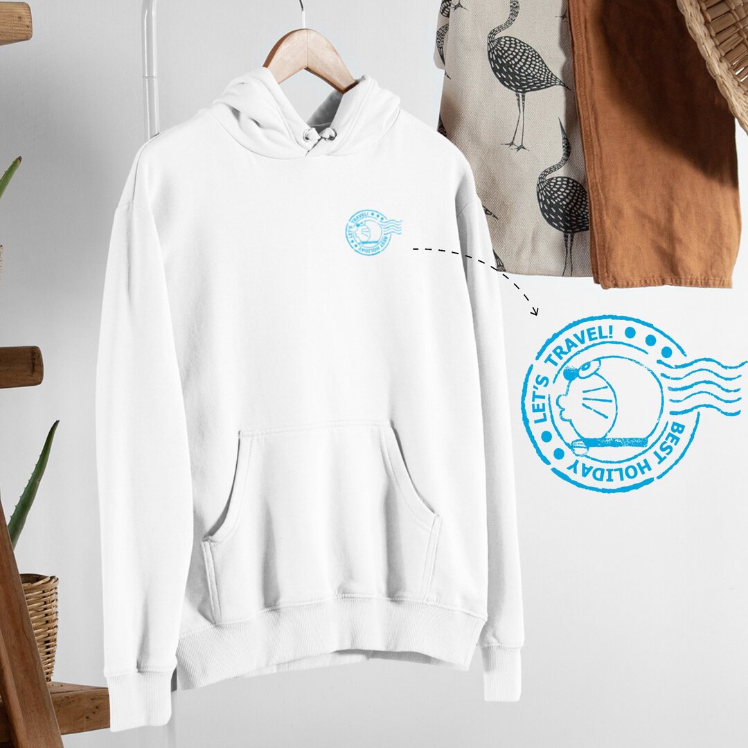 Let's Travel Unisex Hooded Sweatshirt #Doraemon #Pocket-design
