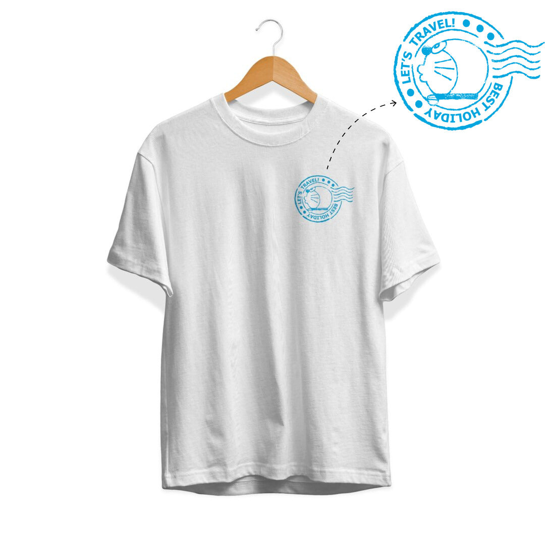 Let's Travel Unisex Half Sleeve T-Shirt #Doraemon #Pocket-design