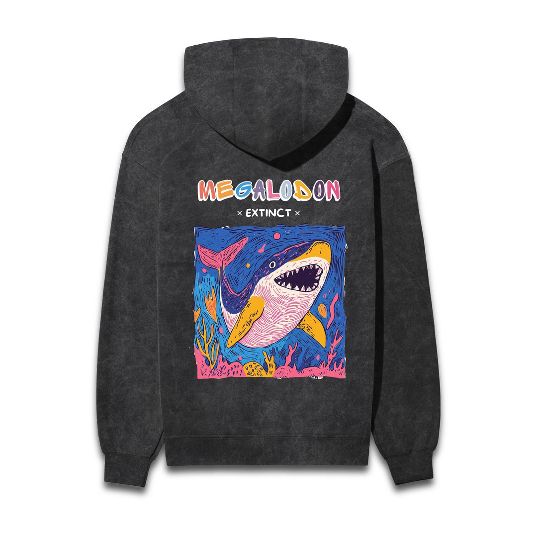 Megalodon Acid Wash Hooded Sweatshirts #AncientArchives