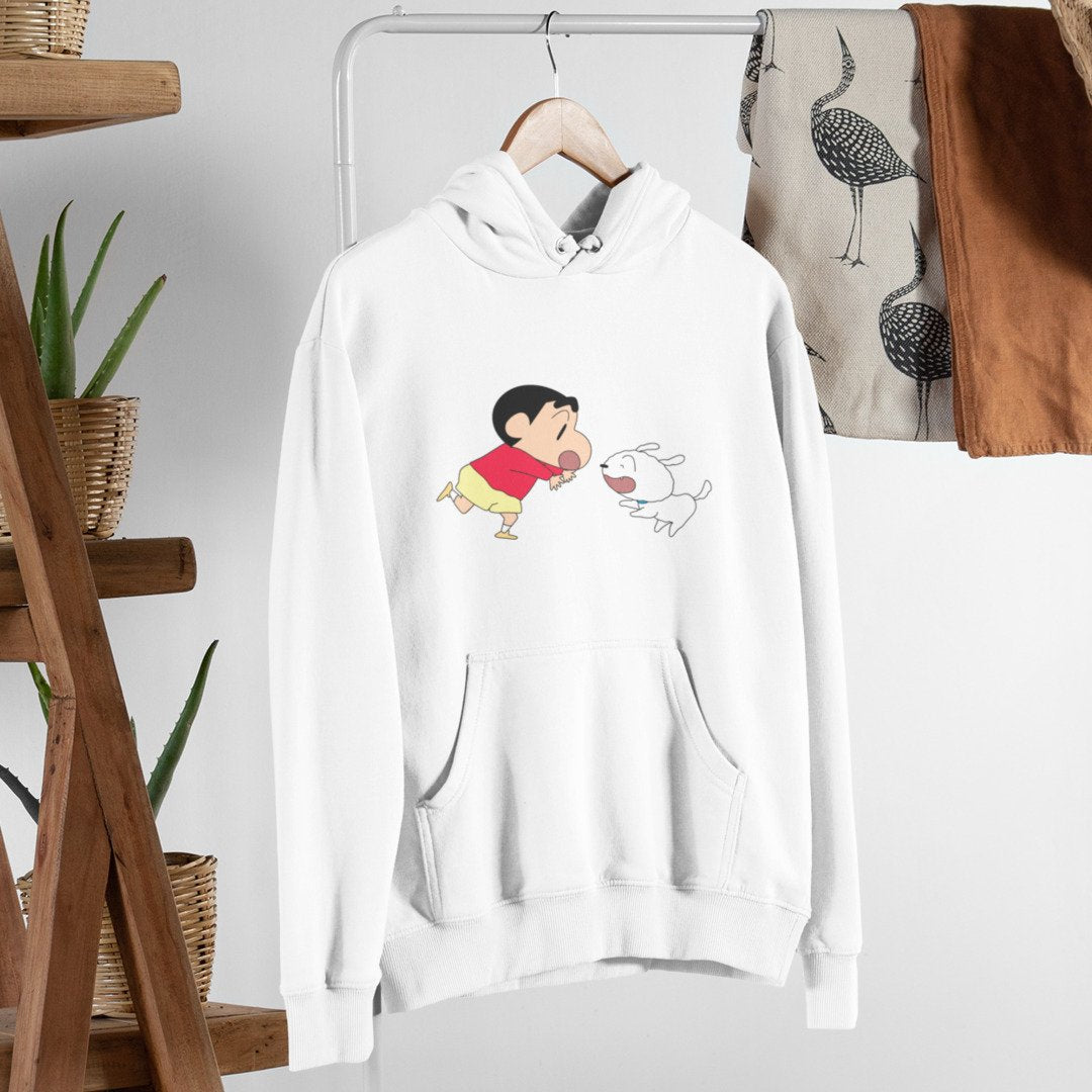 Playing With Shiro Unisex Hooded Sweatshirt #Shinchan
