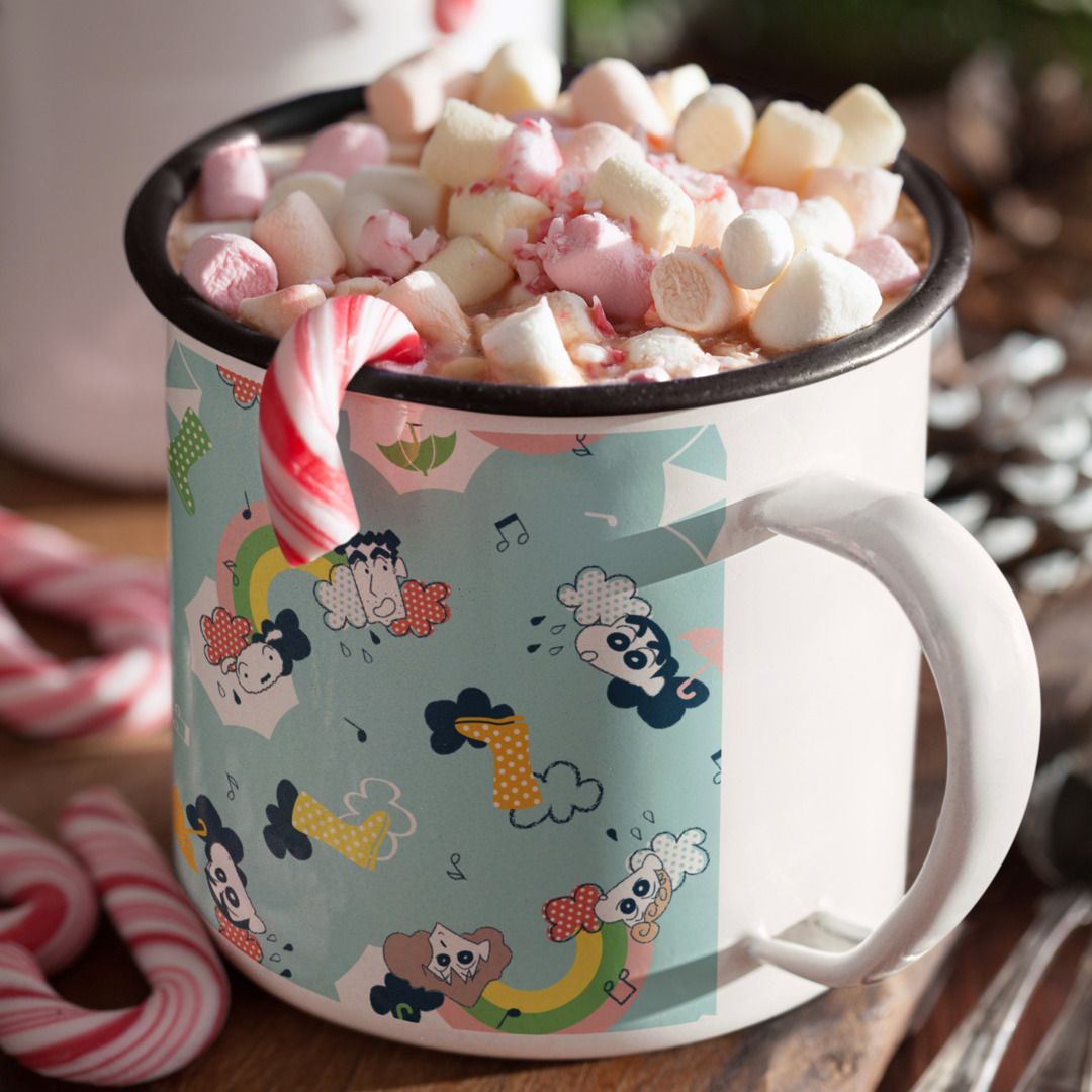 Rainy Day Pattern Enamel Mug #Shinchan