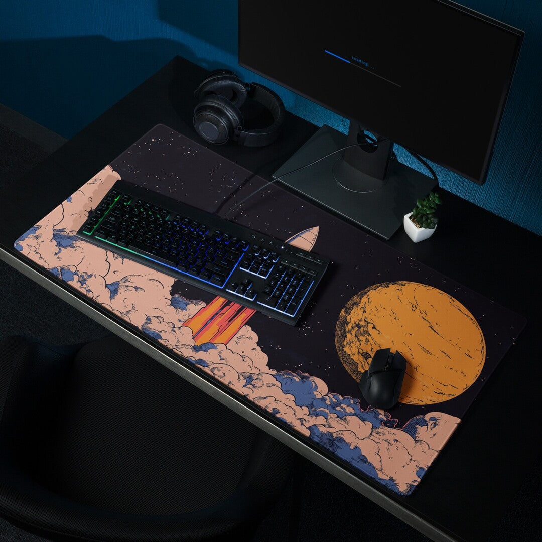 Retro Sci-Fi Waves Deskmat