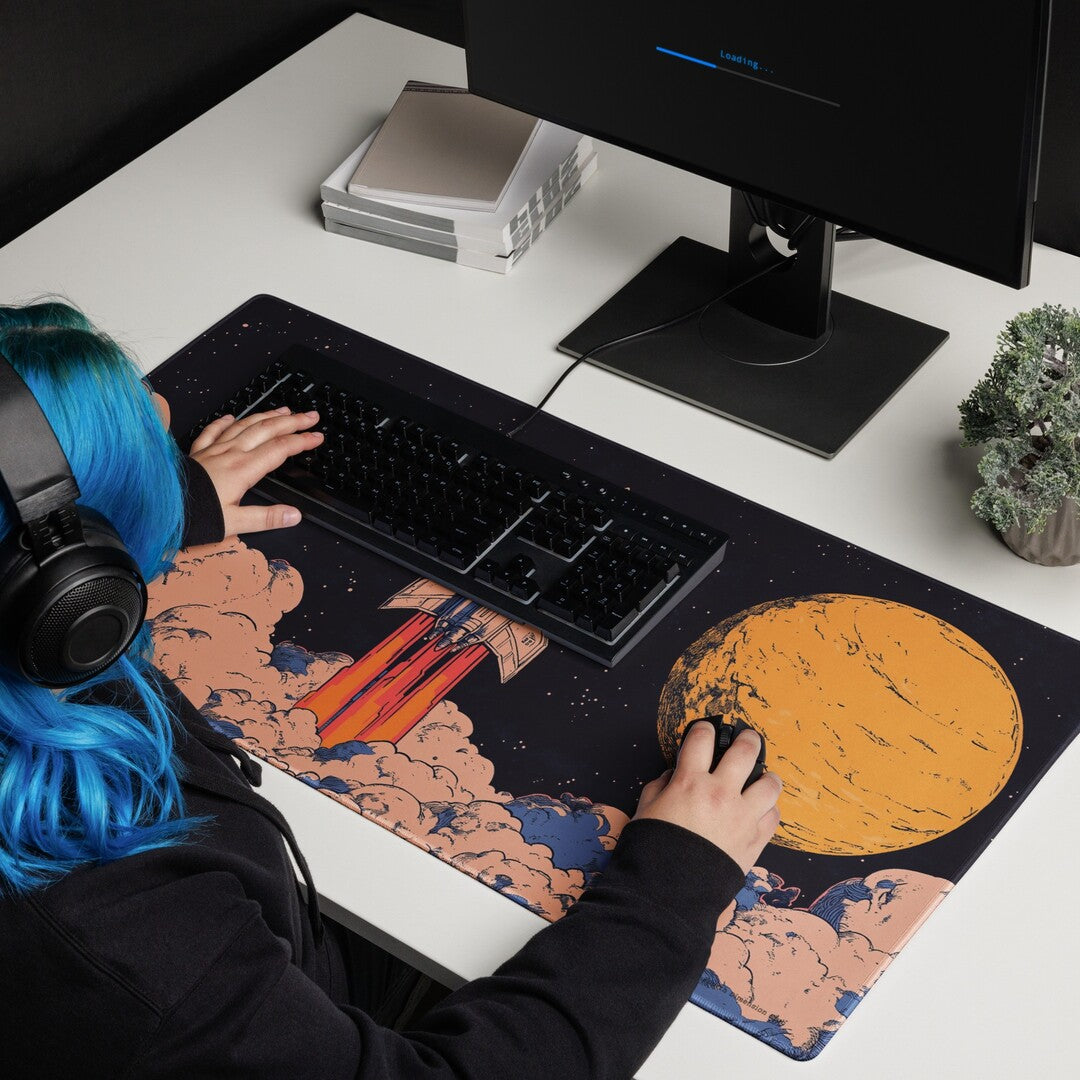 Retro Sci-Fi Waves Deskmat