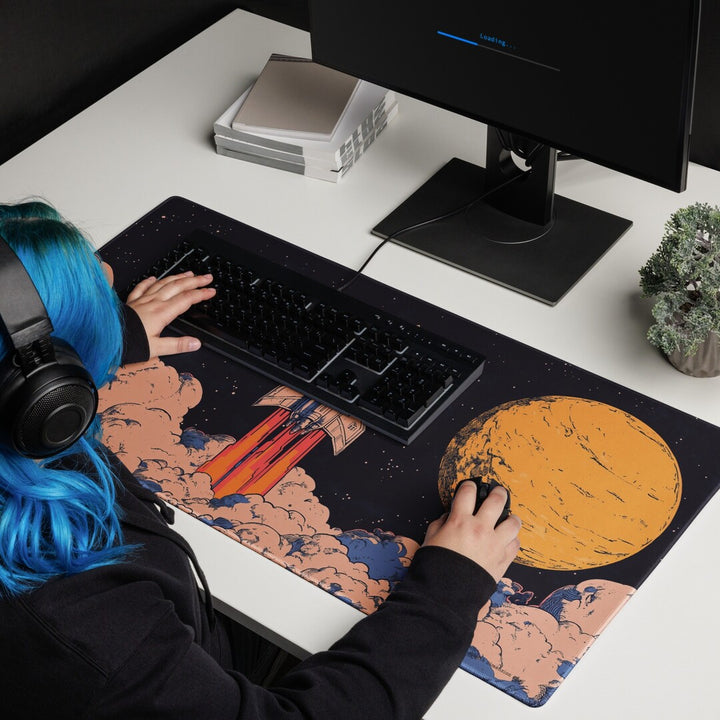 Retro Sci-Fi Waves Deskmat
