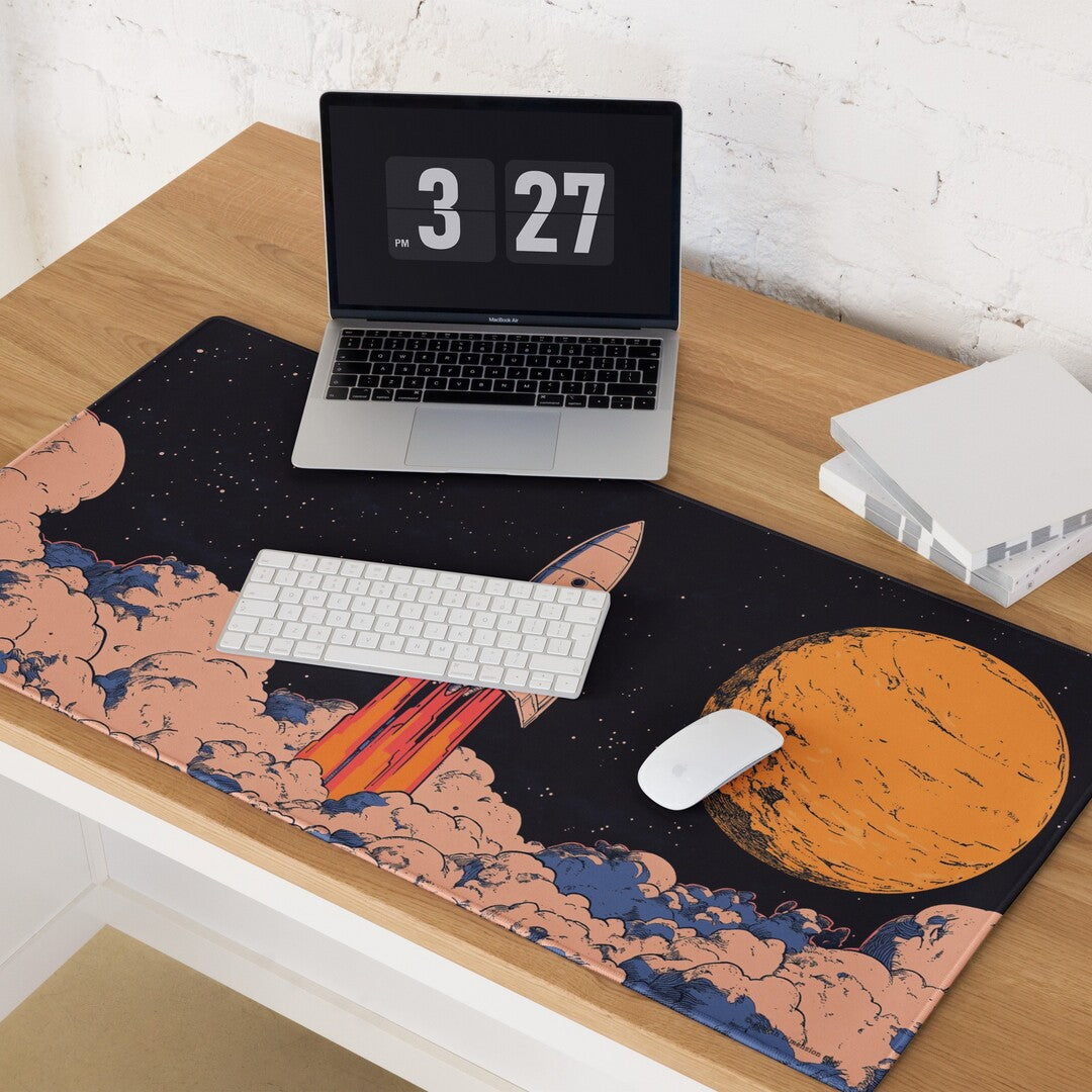 Retro Sci-Fi Waves Deskmat