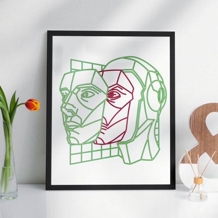 Robot Faces Framed Poster