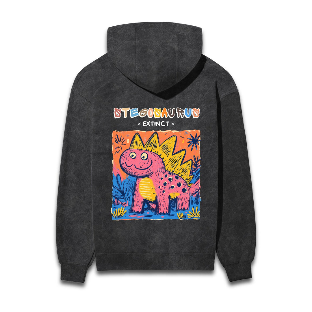 Stegosaurus Acid Wash Hooded Sweatshirts #AncientArchives