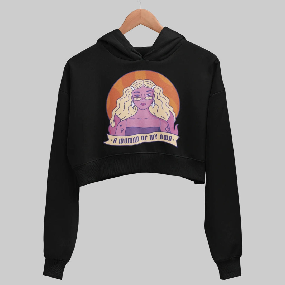Strong Woman Crop Hoodie