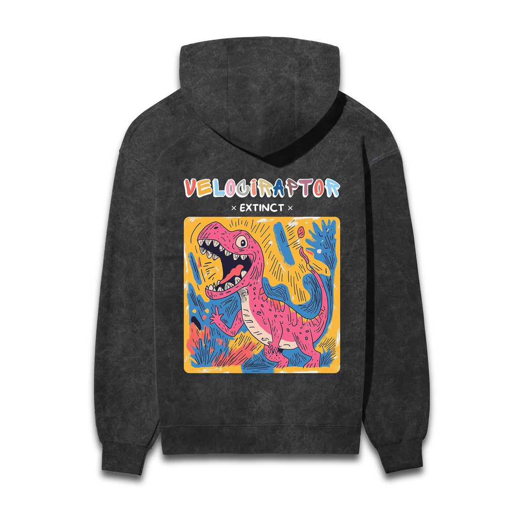 Velociraptor Acid Wash Hooded Sweatshirts #AncientArchives