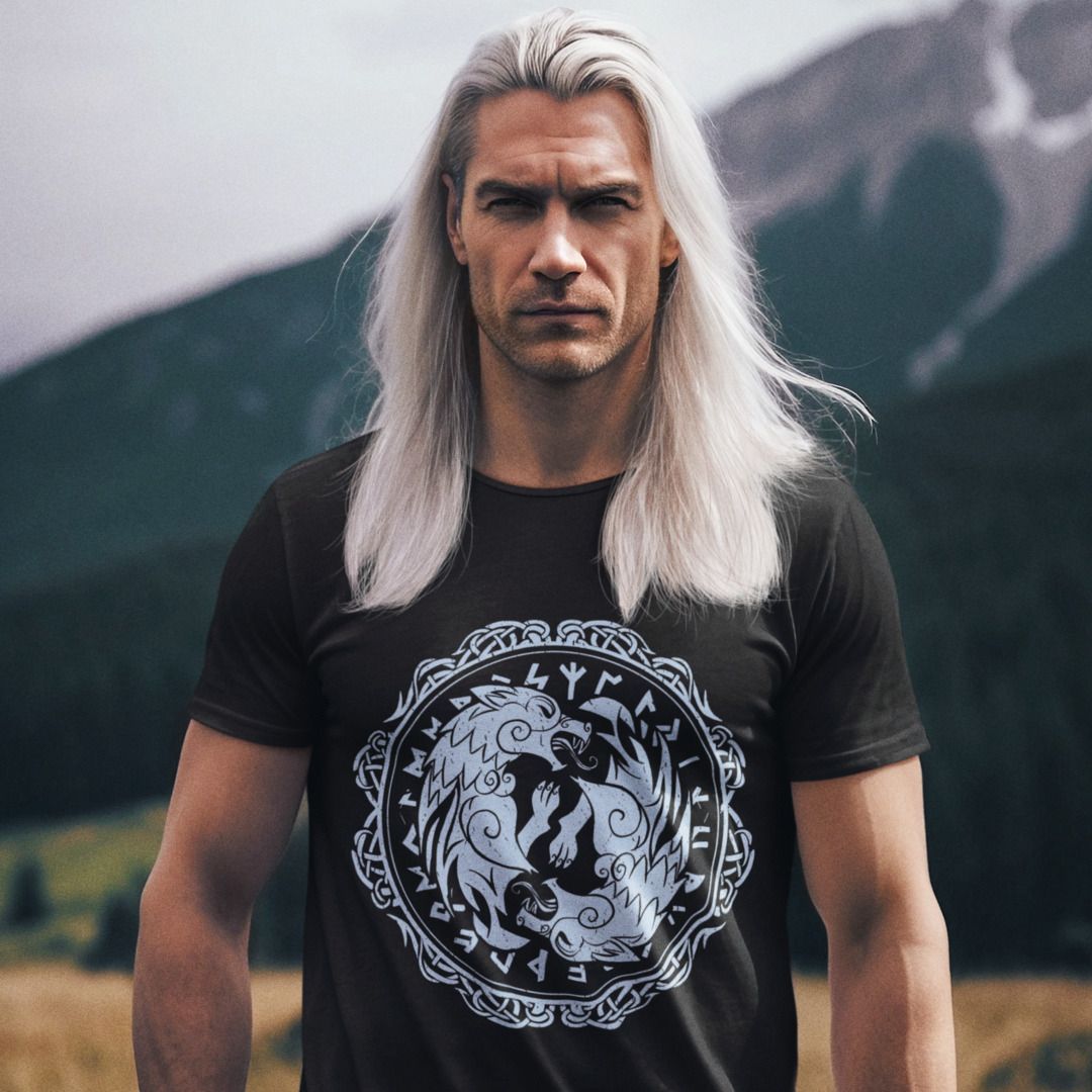Viking Runes Wolf Unisex Half Sleeve T-Shirt