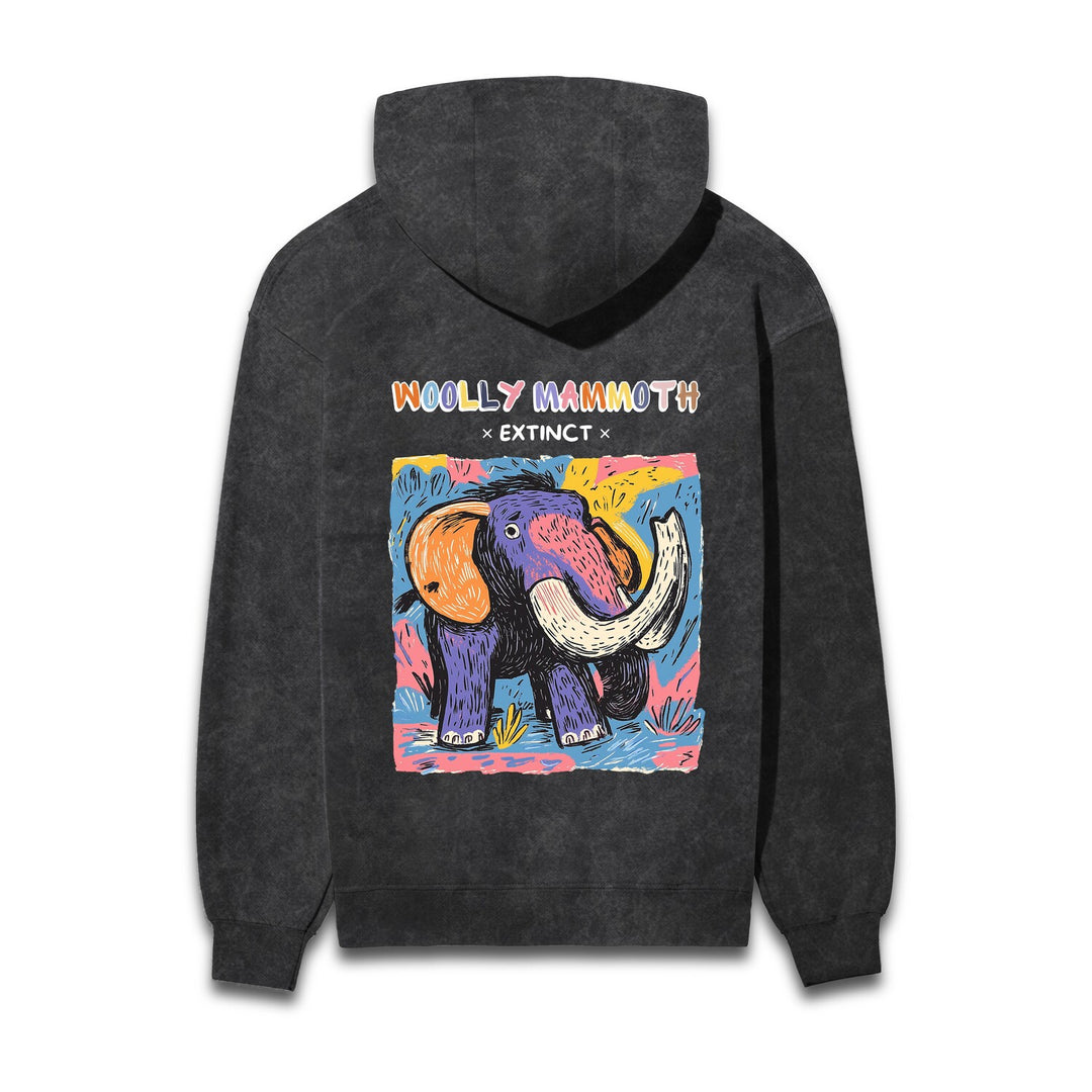 Woolly Mammoth Acid Wash Hooded Sweatshirts #AncientArchives