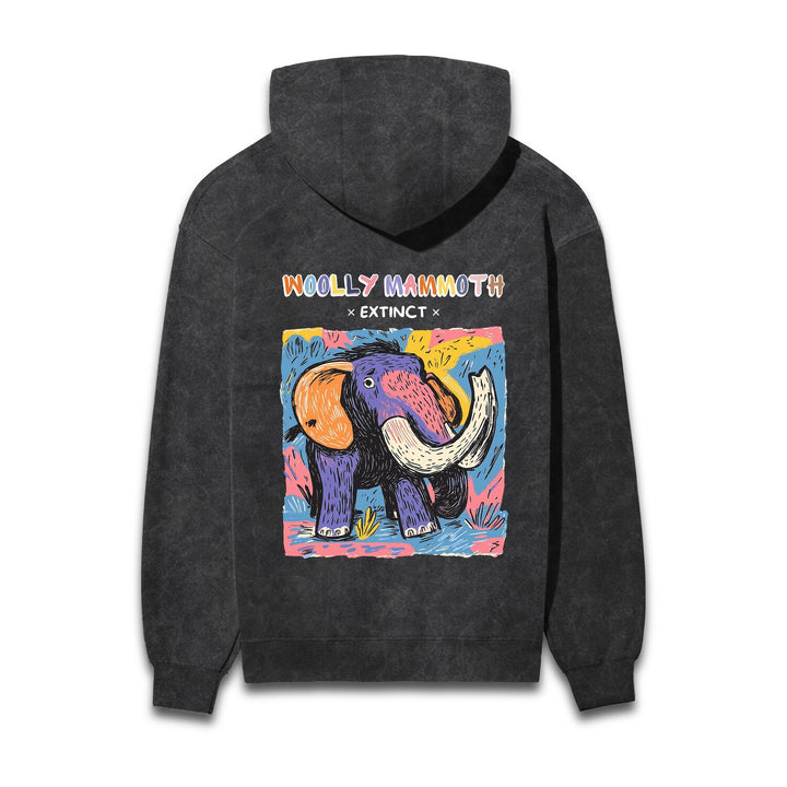 Woolly Mammoth Acid Wash Hooded Sweatshirts #AncientArchives