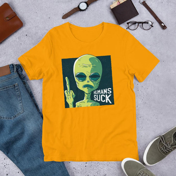 Humans Suck Alien Half Sleeve T-Shirt