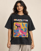 Velociraptor Acid Wash Oversized T-Shirt #AncientArchives