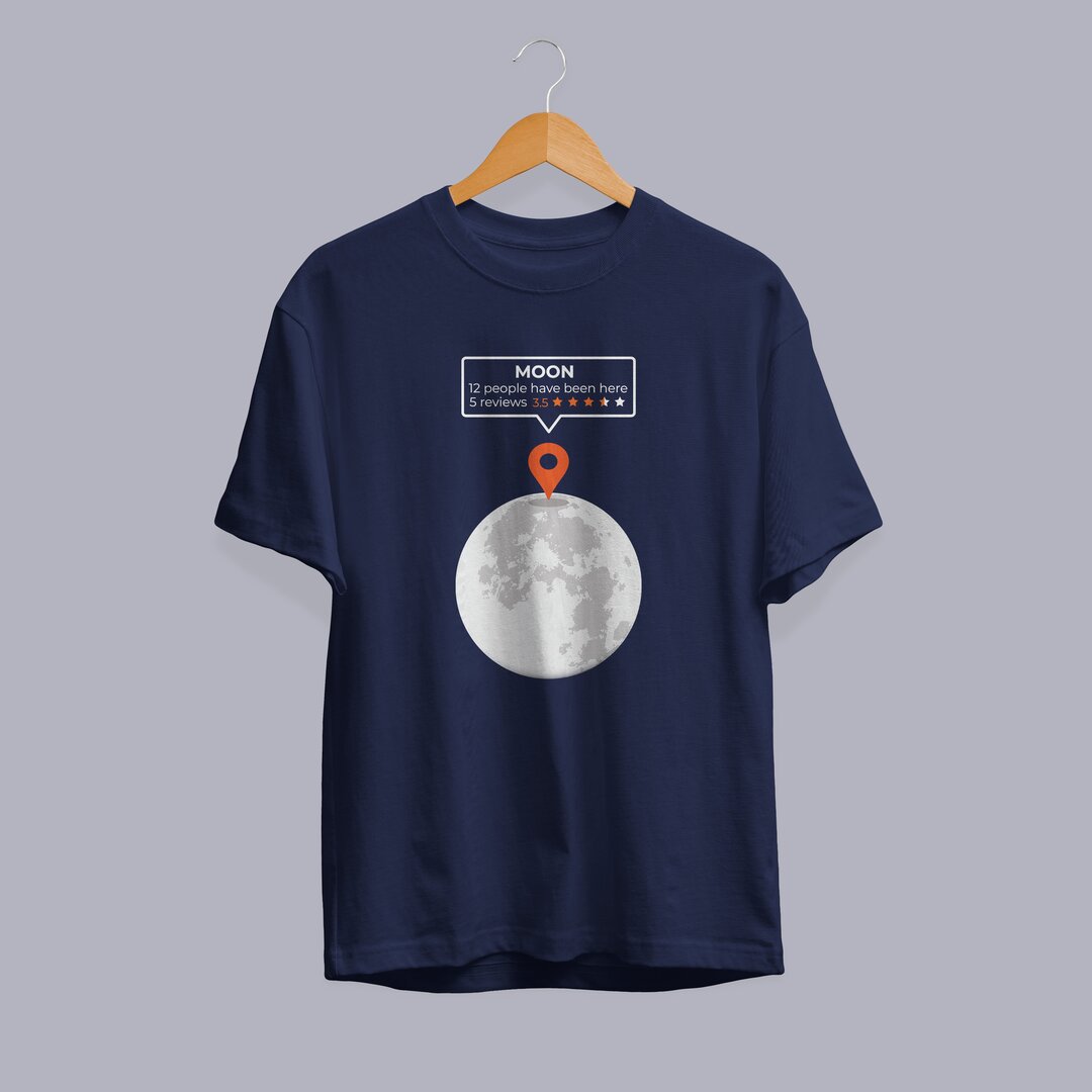 Moon Location Half Sleeve T-Shirt