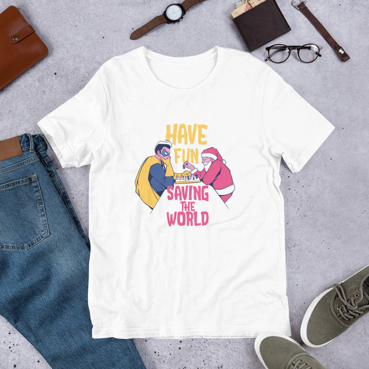 Superhero V Santa Chess Half-Sleeve T-Shirt