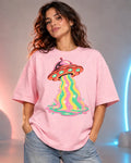 French terry oversized t-shirt with Strawberry Signal print