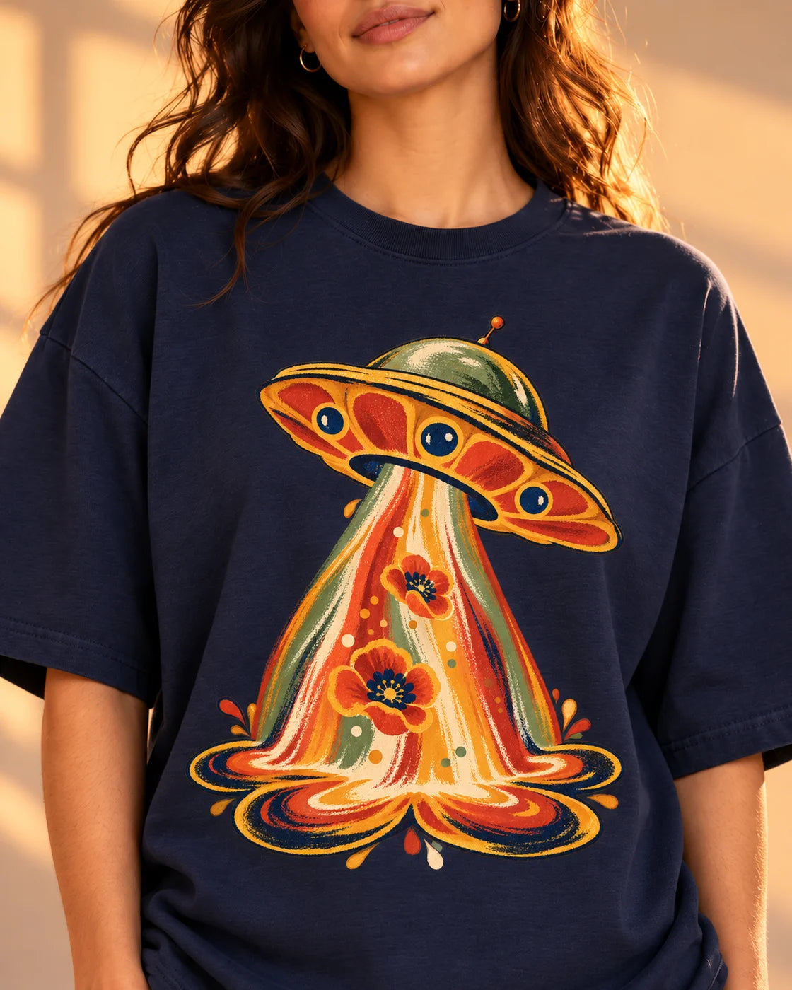 Solar Bloom Oversized French Terry T-Shirt #StrangeSignals
