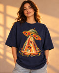 French terry oversized t-shirt with Solar Bloom print