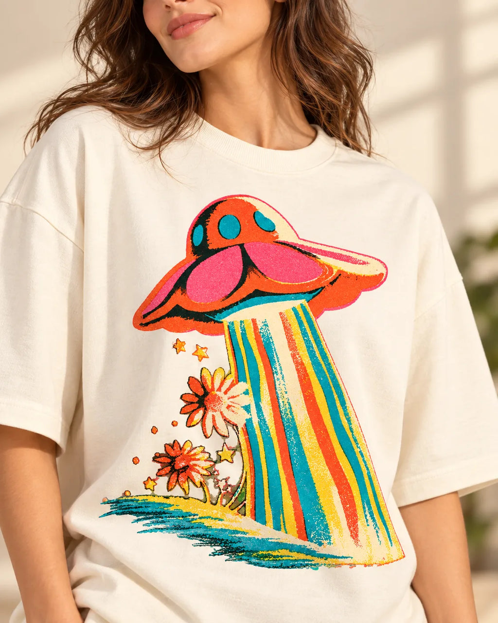 Cosmic Garden Oversized French Terry T-Shirt #StrangeSignals
