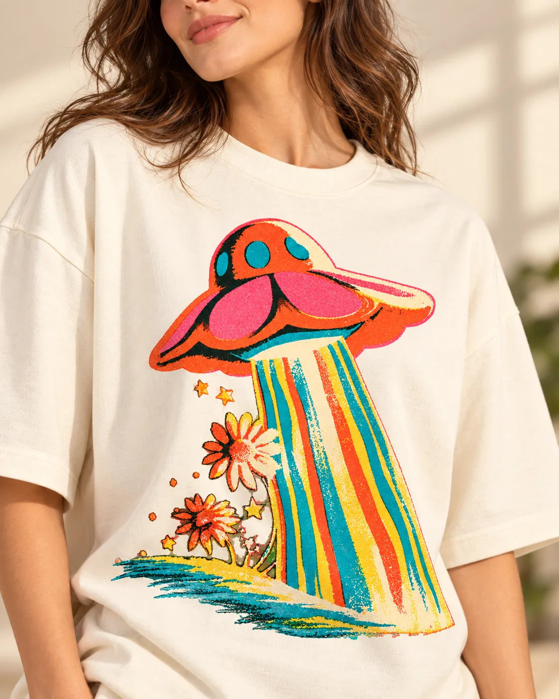 Cosmic Garden Oversized French Terry T-Shirt #StrangeSignals