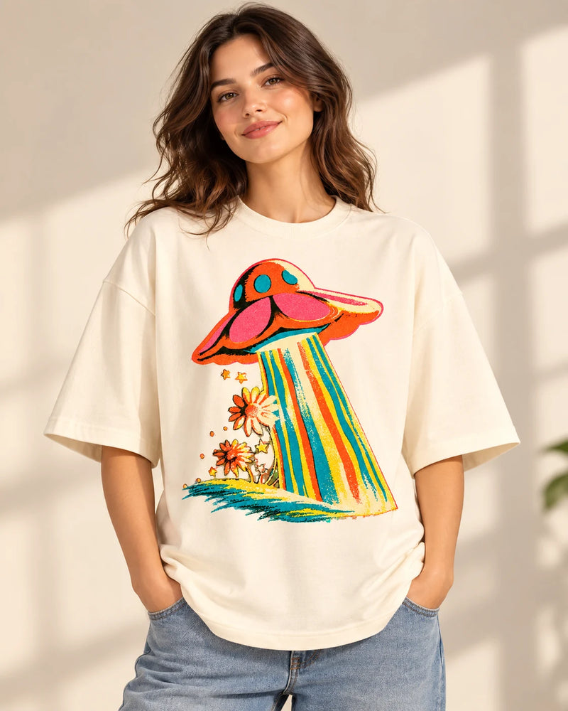 Cosmic Garden Oversized French Terry T-Shirt #StrangeSignals