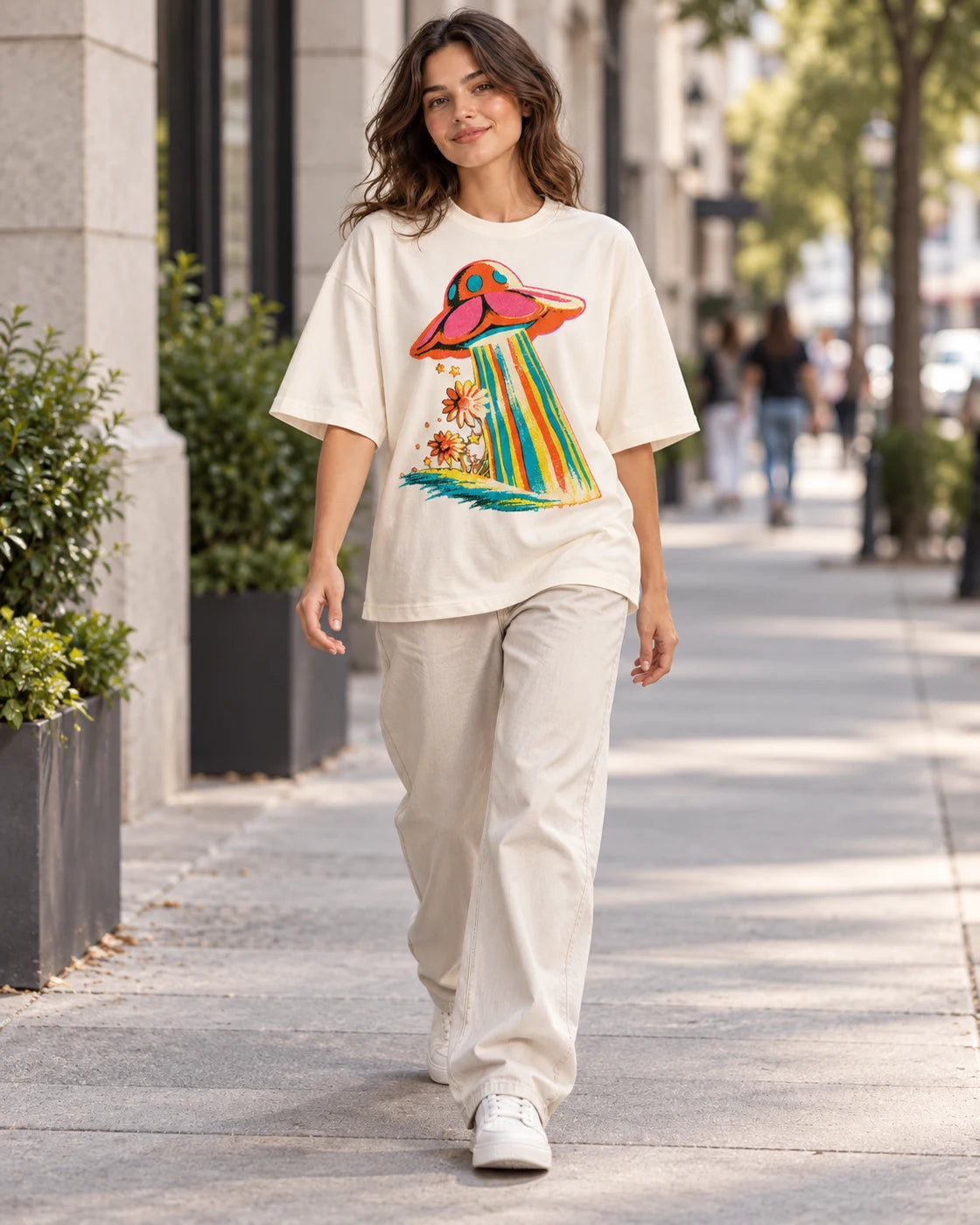 Cosmic Garden Oversized French Terry T-Shirt #StrangeSignals