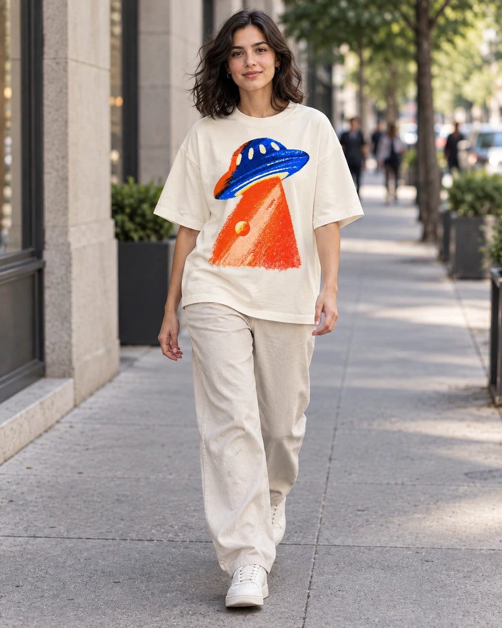Cobalt Ember Oversized French Terry T-Shirt #StrangeSignals