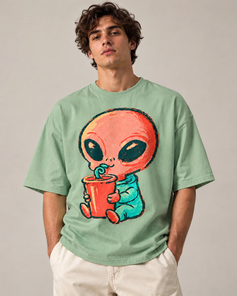 Space Snack Oversized French Terry T-Shirt #LittleVisitors
