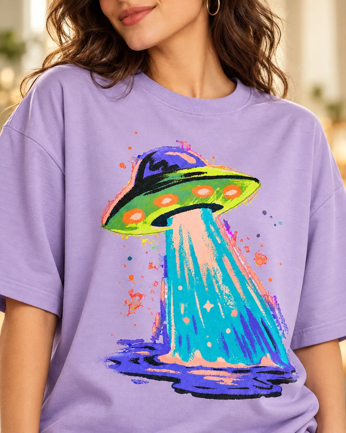 Electric Lagoon Oversized French Terry T-Shirt #StrangeSignals