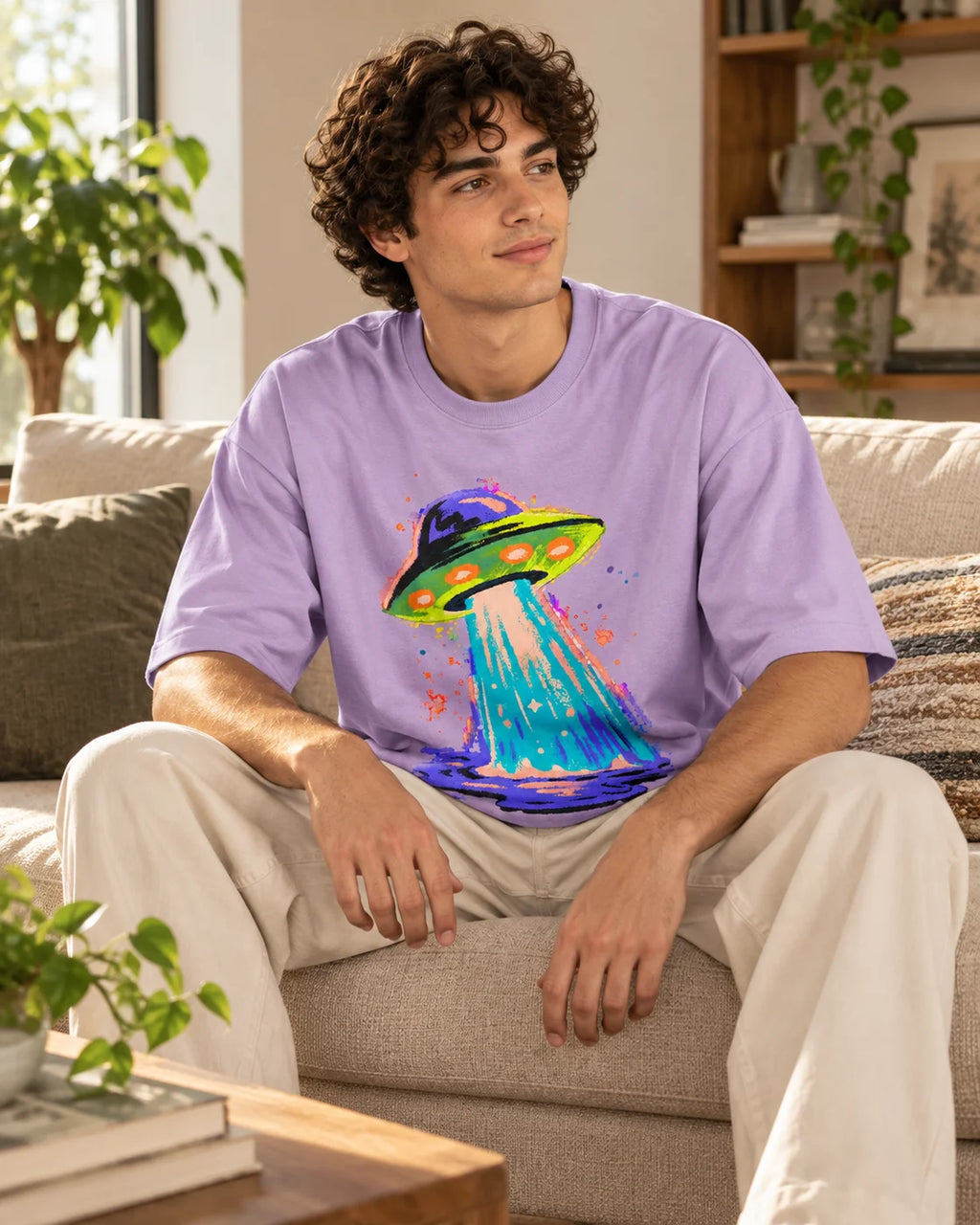 Electric Lagoon Oversized French Terry T-Shirt #StrangeSignals