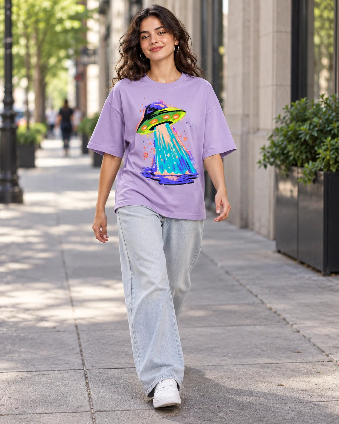 Electric Lagoon Oversized French Terry T-Shirt #StrangeSignals