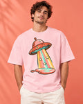 French terry oversized t-shirt with Candy Orbit print