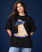 French terry oversized t-shirt with Lunar Haze print