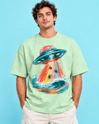 French terry oversized t-shirt with Tidal Transit print