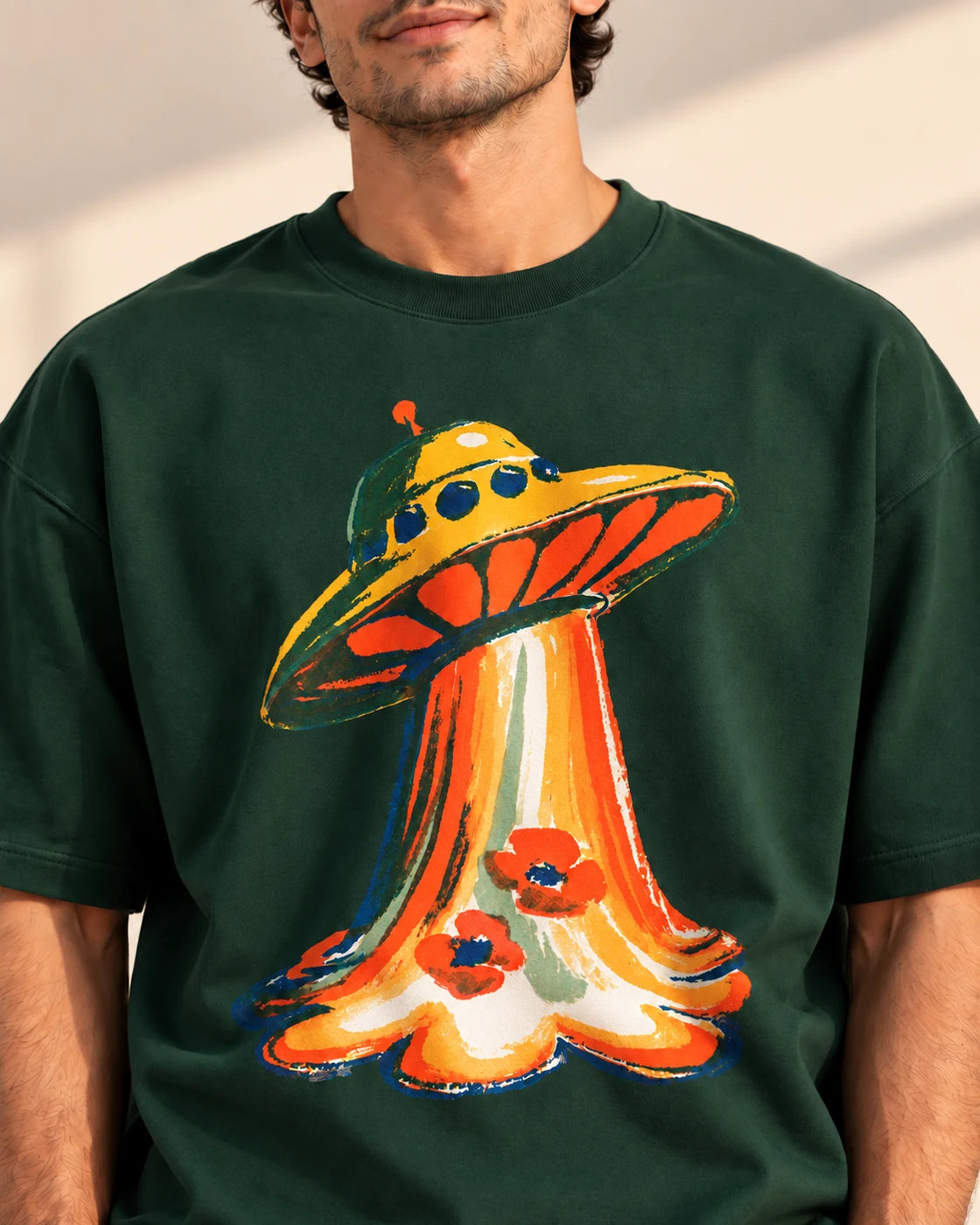 Solar Petals Oversized French Terry T-Shirt #StrangeSignals