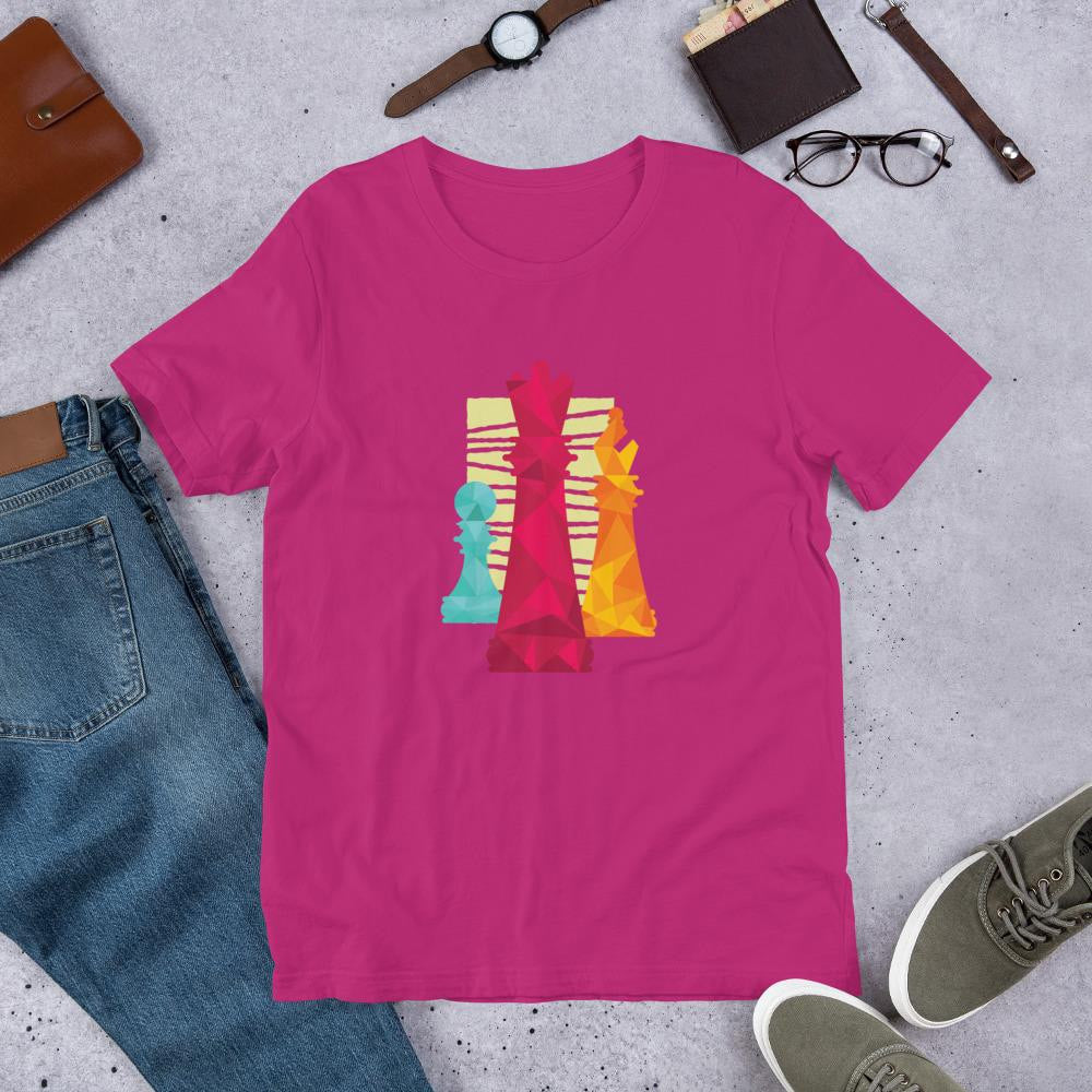 Chess Pieces Half Sleeve T-Shirt — Pink